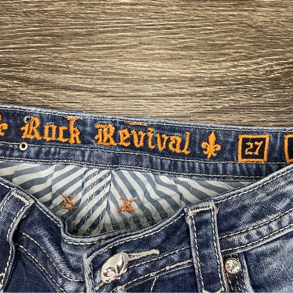 ROCK REVIVAL Sora Capris Womens 27 Flap Pocket Bling 24" Inseam Low Rise - Picture 4 of 15